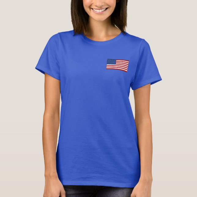 USA flagga och Karta dk T-Shirt (Framsida)
