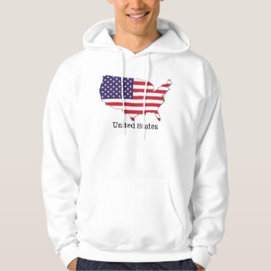 USA Flagga och Karta Souvenir Design Hoodie