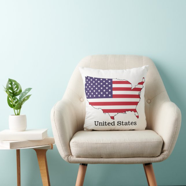 USA Flagga och Karta Souvenir Design Kudde (Stol)