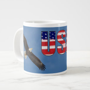 USA flagga och Örn Jumbo Mugg