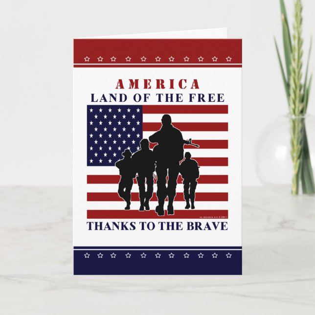 USA flagga och soldat-Lycklig-Independence day-kor Kort (Framsida)