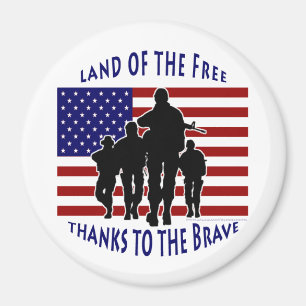 USA flagga och soldatSilhouettemagnet Magnet