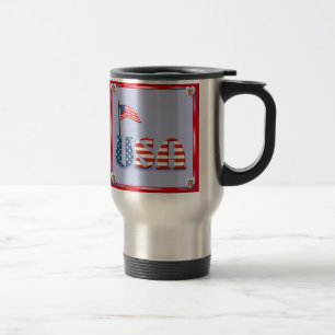 USA flagga och text Resemugg