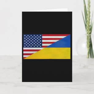 USA-flagga och ukrainsk flagga - partnerskap och a Kort