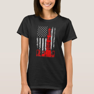USA flagga Oil Drilling Rig Oilfield American Flag T Shirt