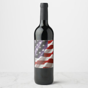 USA flagga-Old glory Vinflaska Etikett
