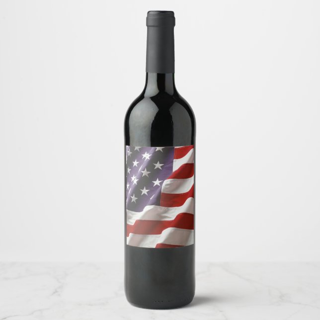 USA flagga-Old glory Vinflaska Etikett (Framsida)