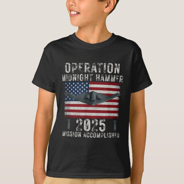 Usa Flagga Operation Midnight Hammer B-2 Stealth B T Shirt (Framsida)