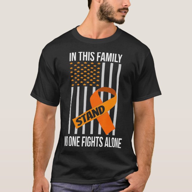 USA flagga Orange Ribbon Kidney Cancer Awareness F T Shirt (Framsida)
