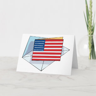 USA flagga på ett kort