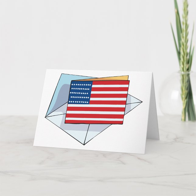 USA flagga på ett kort (Skapare uppladdad)