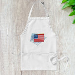 USA flagga på ett kort Förkläde<br><div class="desc">En patriotisk bild av USA flagga på ett kort som står ovanpå ett kuvert. Om man kärlek USA så är detta en perfekt. Ta den på en rad Zazzle-produkter för dig själv eller som en gåva till någon annan.</div>