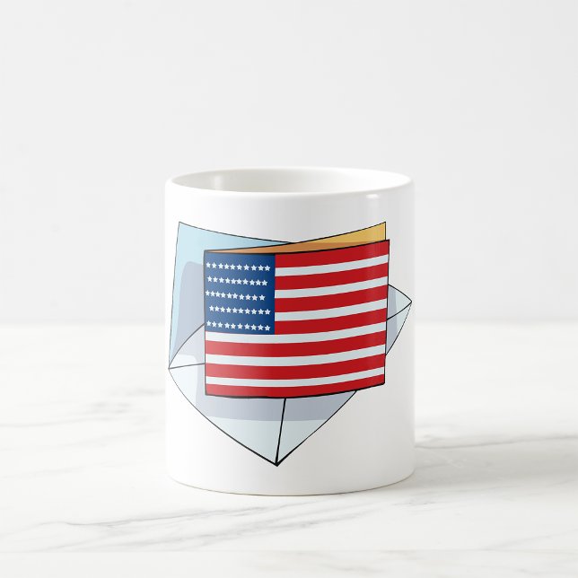 USA flagga på ett kort Kaffemugg (Skapare uppladdad)