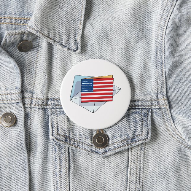 USA flagga på ett kort Knapp (Skapare uppladdad)