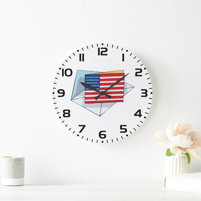 USA flagga på ett kort Stor Klocka (Skapare uppladdad)