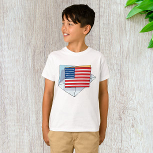 USA flagga på ett kort T Shirt