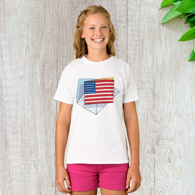 USA flagga på ett kort T Shirt (Skapare uppladdad)