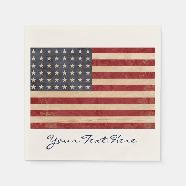 USA flagga Party Napkins Pappersservett (Framsidan)