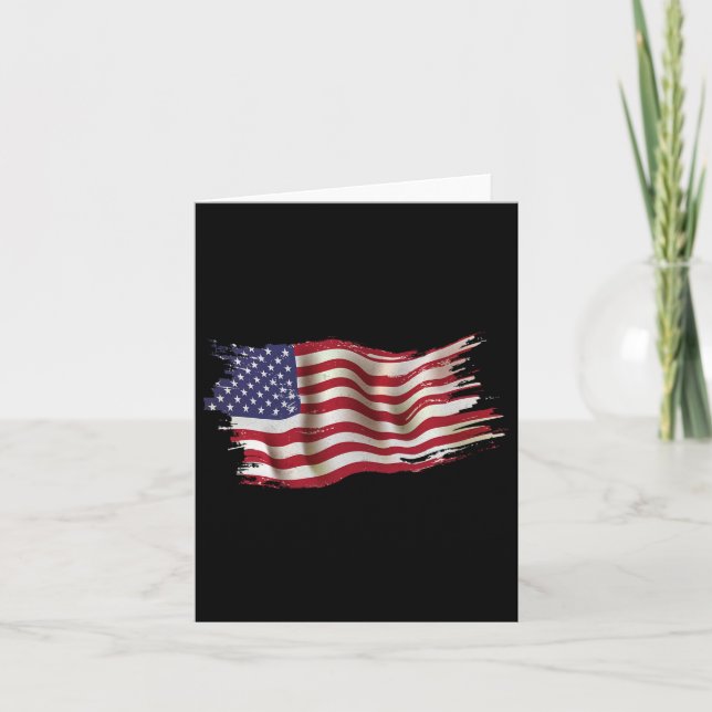 USA flagga Patriotic 4:e juli Amerikanska dagen Kort (Framsida)