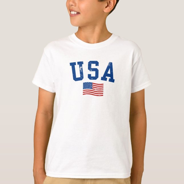 USA flagga Patriotic 4th of july T Shirt (Framsida)