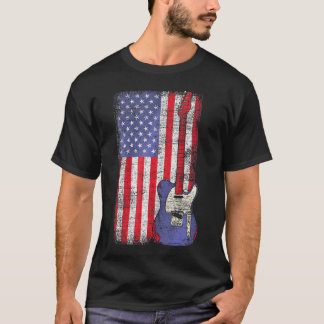 USA flagga Patriotic America Guitar T Shirt