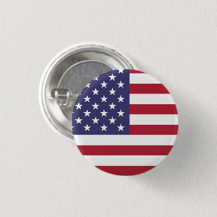 USA flagga Patriotic American Flagga Stars och str Knapp