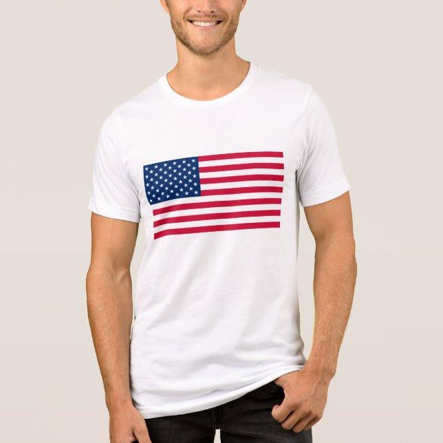 USA flagga Patriotic American T Shirt (Framsida)