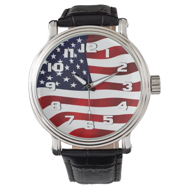 USA flagga Patriotic Armbandsur (Framsida)