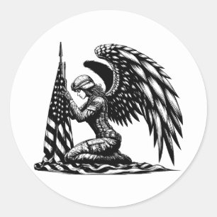 USA flagga Patriotic Art Runt Klistermärke