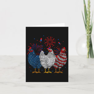 USA flagga Patriotic Chicken Älskare 4:e juli 1971 Kort