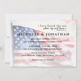 USA flagga Patriotic Christian Bible Verse Bröllop Inbjudningar