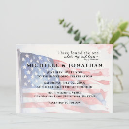USA flagga Patriotic Christian Bible Verse Bröllop Inbjudningar
