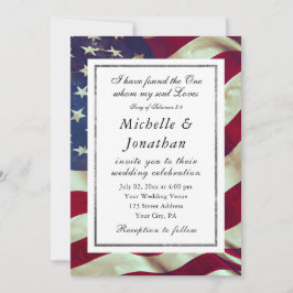 USA flagga Patriotic Christian Bible Verse Bröllop Inbjudningar