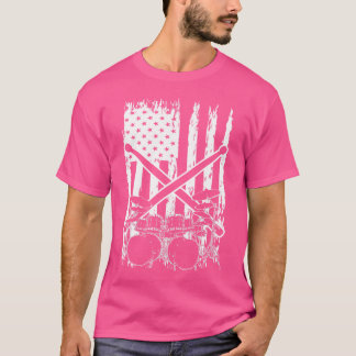 USA flagga Patriotic Drummer Drumsticks Percussion T Shirt
