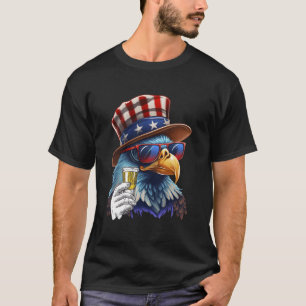 USA flagga Patriotic Eagle Sunglass 4:e juli T Shirt