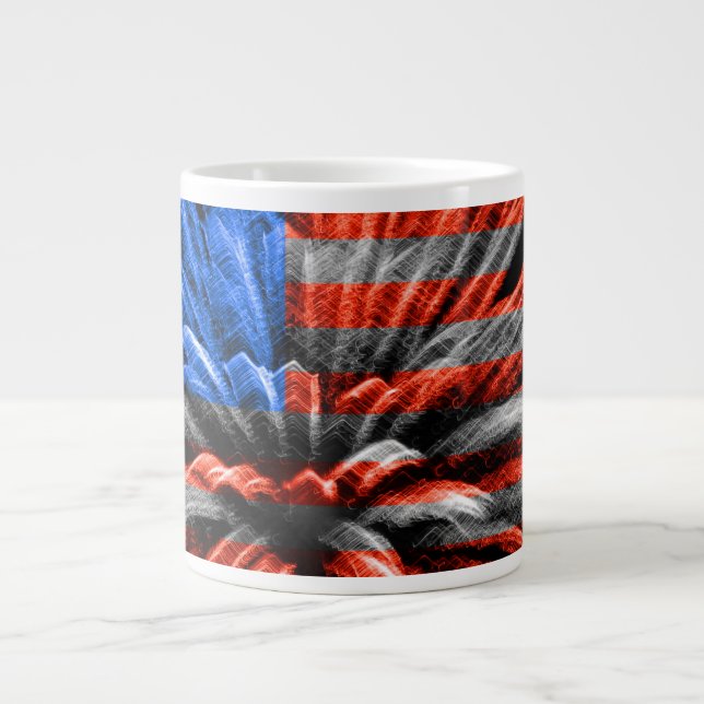 USA flagga Patriotic Fireworks Jumbo Mugg (Framsidan)