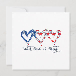 USA flagga Patriotic Hearts 4:e juli Sweet Land o