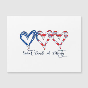 USA flagga Patriotic Hearts 4:e juli Sweet Land o