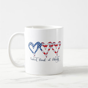 USA flagga Patriotic Hearts 4:e juli Sweet Land o Kaffemugg