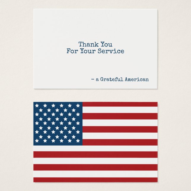 USA flagga Patriotic Tack Visitkort (Framsida & baksida)