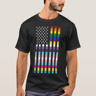 USA flagga Patriotic Trans - icke-binärt panseual T Shirt
