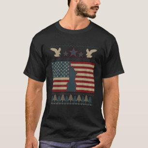 USA flagga Patriotic Ugly jul Eagle American P T Shirt
