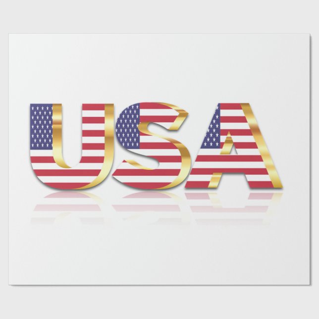 USA flagga Patriotic Wrapping Papper Presentpapper (Platt)