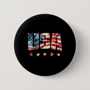 USA Flagga Patriotisk 4:e Juli USA Amerikansk Flag Knapp