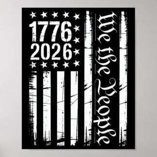 USA Flagga Patriotisk Historia 1776 2026 250-årsju Poster