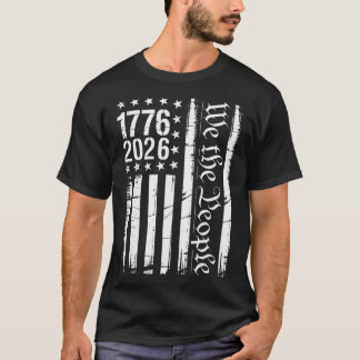 USA Flagga Patriotisk Historia 1776 2026 250-årsju T Shirt
