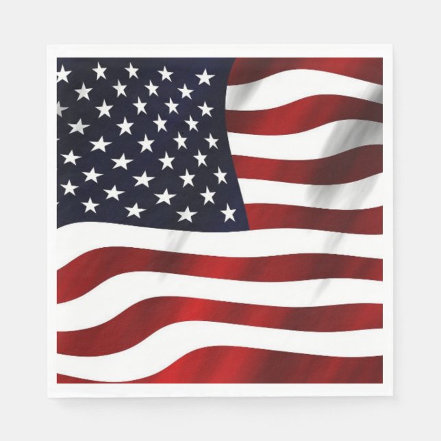 USA Flagga Patriotisk Pappersservett (Framsidan)