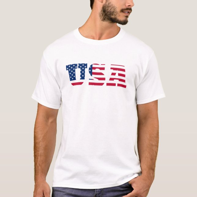 USA Flagga Patriotisk T Shirt (Framsida)