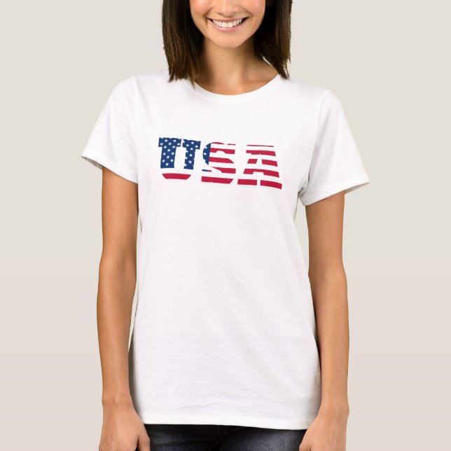 USA Flagga Patriotisk T Shirt (Framsida)
