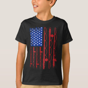 USA Flagga Patriotiska Fiskegåvor 4:e Juli Design T Shirt